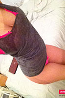 Lauren Strips Her Cute Dress And Pink Lingerie
