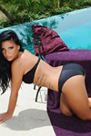 Sam Grierson gets naked from her black swimwear by the pool, 135 Images in this Photoset.
