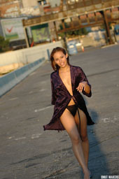 Elina Outdoors in a Robe