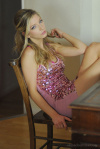 Sophie wearing her pretty pink dress