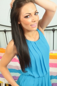 UKTeaze: Cath Faza in blue panties