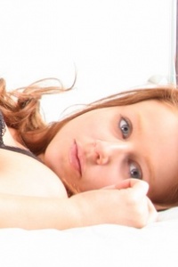 UKTeaze: Ginger Lucy removes her black lace lingerie