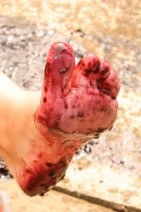 UKTeaze: Lucy squashes berries with her feet