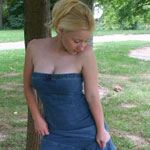 Busting Out of Tight Jean Dress